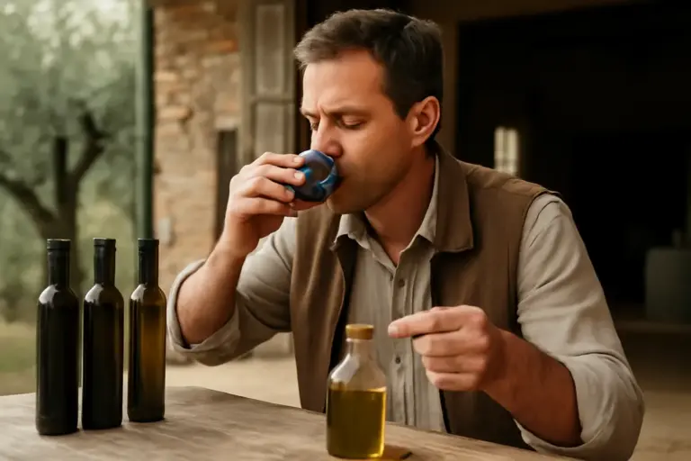 Degustazione di olio extravergine in azienda agricola: il gesto che rivela subito la qualità migliore